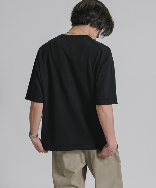 JOHN SMEDLEY(ジョンスメドレー)の「JOHN SMEDLEY/ジョンスメドレー TINDALL MENS T-SHIRT CN SS ウェルトヘム 半袖 コットンニットTシャツ 2026年 夏 夏服(Tシャツ/カットソー・メンズ・ブラック・M/L/XL)」の10枚目の写真