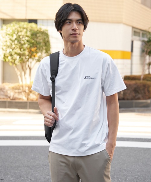 ikka（イッカ）の「【吸水速乾】URBAN NATURE LIFE アーバンネイチャーライフ ドライSP冷感プリントTシャツ（Tシャツ/カットソー・メンズ・ネイビー/ミント/ホワイト/グレイッシュベージュ・XL/L/M/S）」の2枚目の写真