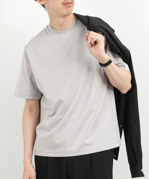 NOLLEY’S（ノーリーズ）の「《ビジカジ対応》ジャケットT 26SS（Tシャツ/カットソー・メンズ・ホワイト/ブラウン/ライトグレー/アイボリー・S/M/L/XL）」の3枚目の写真