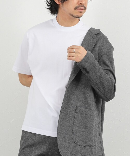 NOLLEY’S(ノーリーズ)の「【BECシリーズ】《ビジカジ対応》超長綿ハイゲージポンチ ジャケットTシャツ 26SS(Tシャツ/カットソー・メンズ・ホワイト/ブラウン/ライトグレー/アイボリー・S/M/L/XL)」の21枚目の写真