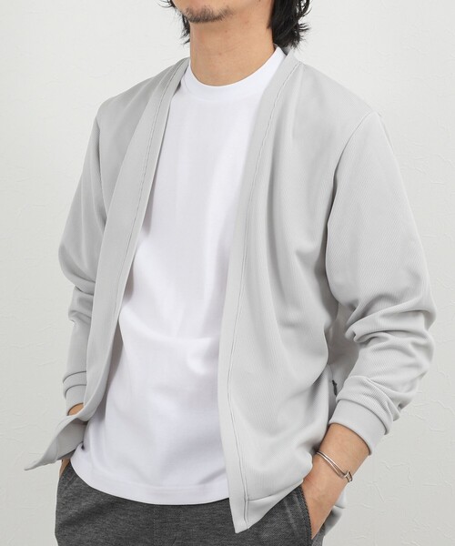 NOLLEY’S(ノーリーズ)の「【BECシリーズ】《ビジカジ対応》超長綿ハイゲージポンチ ジャケットTシャツ 26SS(Tシャツ/カットソー・メンズ・ホワイト/ブラウン/ライトグレー/アイボリー・S/M/L/XL)」の14枚目の写真