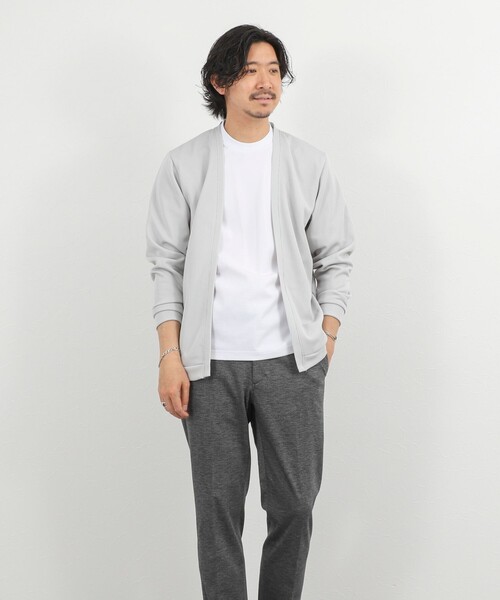NOLLEY’S(ノーリーズ)の「【BECシリーズ】《ビジカジ対応》超長綿ハイゲージポンチ ジャケットTシャツ 26SS(Tシャツ/カットソー・メンズ・ホワイト/ブラウン/ライトグレー/アイボリー・S/M/L/XL)」の5枚目の写真