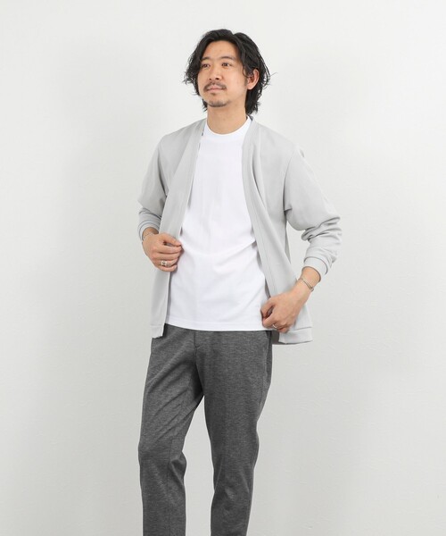 NOLLEY’S(ノーリーズ)の「【BECシリーズ】《ビジカジ対応》超長綿ハイゲージポンチ ジャケットTシャツ 26SS(Tシャツ/カットソー・メンズ・ホワイト/ブラウン/ライトグレー/アイボリー・S/M/L/XL)」の6枚目の写真