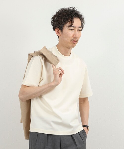 NOLLEY’S(ノーリーズ)の「【BECシリーズ】《ビジカジ対応》超長綿ハイゲージポンチ ジャケットTシャツ 26SS(Tシャツ/カットソー・メンズ・ホワイト/ブラウン/ライトグレー/アイボリー・S/M/L/XL)」の10枚目の写真