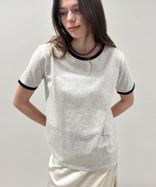 FUULLY STUDIO(フーリィーステューディオ)の「リンガールーズTEE(Tシャツ/カットソー・レディース・オートミール/オフホワイト/ブラック・FREE)」の3枚目の写真
