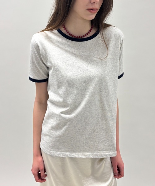 FUULLY STUDIO(フーリィーステューディオ)の「リンガールーズTEE(Tシャツ/カットソー・レディース・オートミール/オフホワイト/ブラック・FREE)」の4枚目の写真