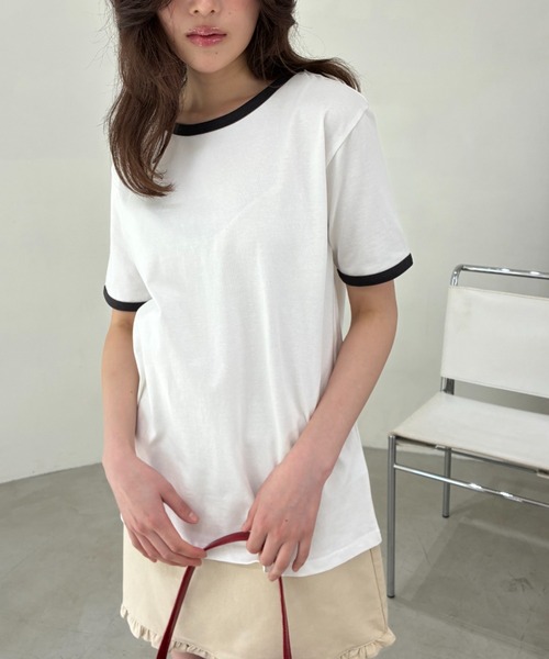 FUULLY STUDIO(フーリィーステューディオ)の「リンガールーズTEE(Tシャツ/カットソー・レディース・オートミール/オフホワイト/ブラック・FREE)」の22枚目の写真