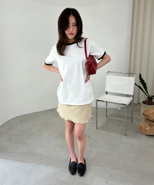 FUULLY STUDIO(フーリィーステューディオ)の「リンガールーズTEE(Tシャツ/カットソー・レディース・オートミール/オフホワイト/ブラック・FREE)」の19枚目の写真