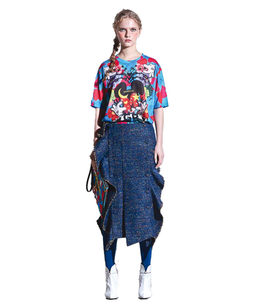 GREEDILOUS(グリディアス)の「ブルーカモフラージュワンポイントTシャツ(Tシャツ/カットソー・レディース・その他・S/M/L/XS)」の1枚目の写真