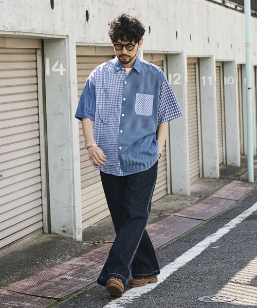 HINSON（ヒンソン）の「HINSON/ヒンソン リラックスフィット ブロードストライプ クレイジーパターン レギュラーカラー ショートスリーブシャツ（シャツ/ブラウス・メンズ・ネイビー/グレー/サックスブルー/その他9・MEDIUM/LARGE）」の18枚目の写真