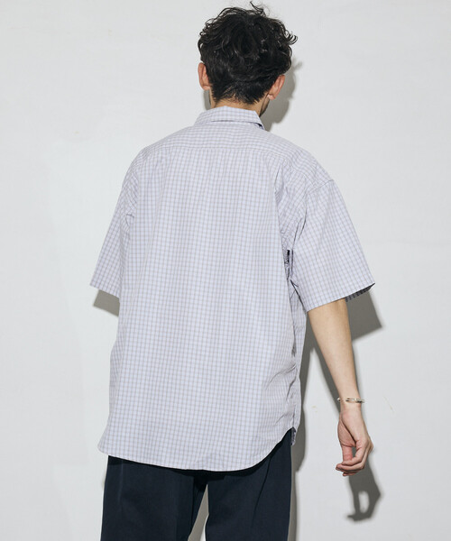 HINSON（ヒンソン）の「HINSON/ヒンソン リラックスフィット ブロードストライプ クレイジーパターン レギュラーカラー ショートスリーブシャツ（シャツ/ブラウス・メンズ・ネイビー/グレー/サックスブルー/その他9・MEDIUM/LARGE）」の5枚目の写真