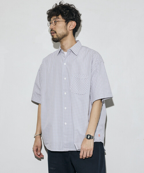 HINSON（ヒンソン）の「HINSON/ヒンソン リラックスフィット ブロードストライプ クレイジーパターン レギュラーカラー ショートスリーブシャツ（シャツ/ブラウス・メンズ・ネイビー/グレー/サックスブルー/その他9・MEDIUM/LARGE）」の7枚目の写真