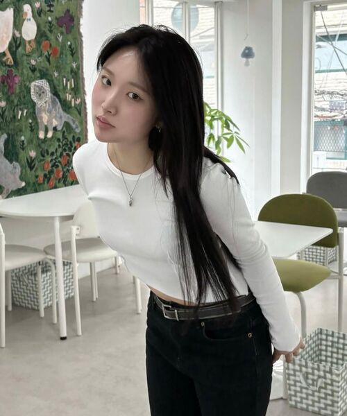 PHOS333(フォースサンサンサン)の「W Diagonal Long Sleeved/White(Tシャツ/カットソー・レディース・その他・FREE)」の3枚目の写真