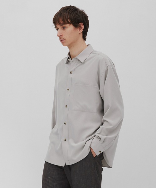 CITY TOKYO(シティトウキョウ)の「【CITY TOKYO/シティートーキョー】Powder finish イージーシャツ(シャツ/ブラウス・メンズ・ブラック/ライトグレー・1/3/2)」の1枚目の写真