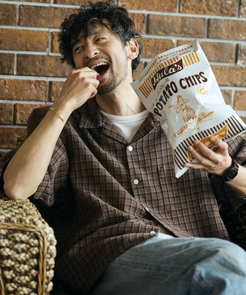 FREAK'S STORE(フリークスストア)の「AUSTRALIAN COTTON オープンカラー チェックシャツ ショートスリーブ/オーストラリアン コットン S/S OC SHT(シャツ/ブラウス・メンズ・ブラック/ベージュ/サックスブルー・LARGE/MEDIUM)」の8枚目の写真