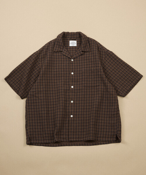 AUSTRALIAN COTTON オープンカラー チェックシャツ ショートスリーブ
