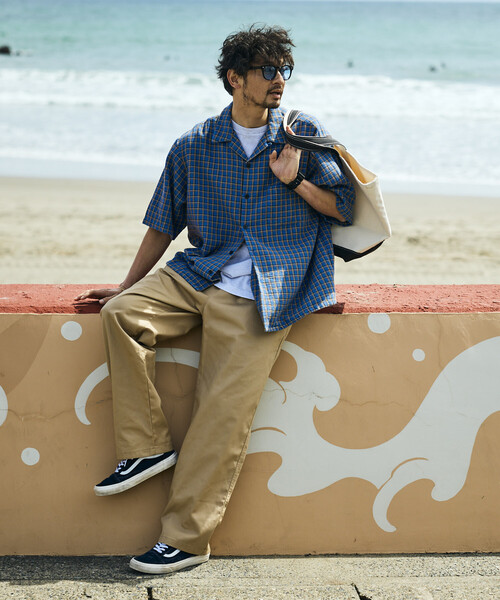 FREAK'S STORE(フリークスストア)の「AUSTRALIAN COTTON オープンカラー チェックシャツ ショートスリーブ/オーストラリアン コットン S/S OC SHT(シャツ/ブラウス・メンズ・ブラック/ベージュ/サックスブルー・LARGE/MEDIUM)」の12枚目の写真