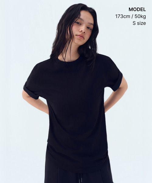 MUSINSA STANDARD WOMAN（ムシンサスタンダードウーマン）の「[クールタンダード] ウィメンズ ワン タック バミューダ スウェットパンツ [ブラック]（その他パンツ・レディース・その他・X-SMALL/SMALL/MEDIUM/LARGE）」の11枚目の写真