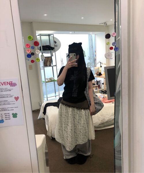 ITZAVIBE（イッザバイブ）の「FLOWER CROSS SLIM T SHIRT - BLACK（Tシャツ/カットソー・レディース・その他・FREE）」の8枚目の写真