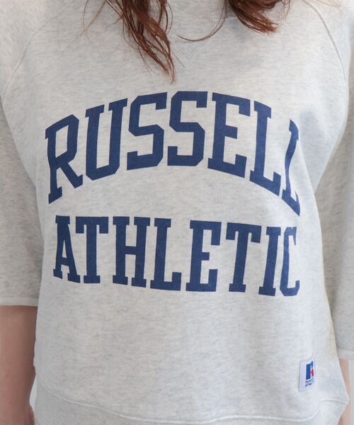 RUSSELL(ラッセル)の「【RUSSELL】ロゴ半袖スウェット(スウェット・レディース・ネイビー/杢グレー・FREE)」の8枚目の写真