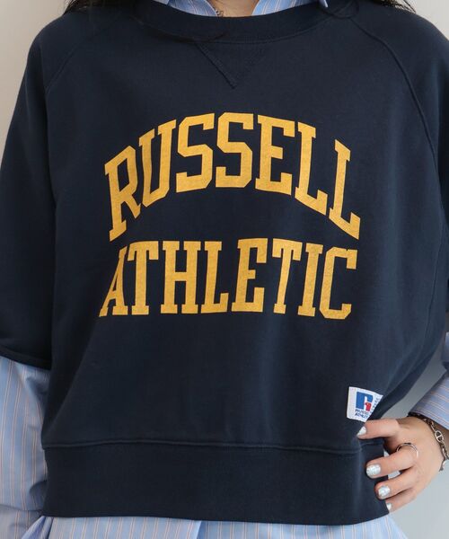 RUSSELL(ラッセル)の「【RUSSELL】ロゴ半袖スウェット(スウェット・レディース・ネイビー/杢グレー・FREE)」の17枚目の写真