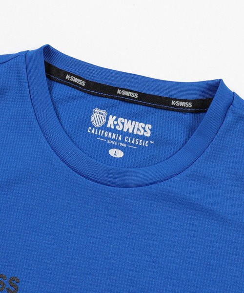 K-SWISS(ケースイス)の「【K-SWISS/ケースイス】ドライワッフルプリントクルーTシャツ/クルーネック 吸汗速乾 ストレッチ スポーツ カジュアル 春夏(Tシャツ/カットソー・メンズ・ブラック/ブルー/ネイビー・X-LARGE/LARGE/MEDIUM)」の9枚目の写真