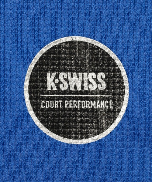 K-SWISS(ケースイス)の「【K-SWISS/ケースイス】ドライワッフルプリントクルーTシャツ/クルーネック 吸汗速乾 ストレッチ スポーツ カジュアル 春夏(Tシャツ/カットソー・メンズ・ブラック/ブルー/ネイビー・X-LARGE/LARGE/MEDIUM)」の10枚目の写真
