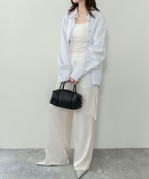 on:nue（オンニュ）の「【on:nue】[着用動画あり！/2色展開/2サイズ展開] サテンレースラップパンツ/2026 SS COLLECTION（その他パンツ・レディース・ブラック/アイボリー・MEDIUM/SMALL）」の7枚目の写真