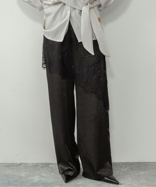 on:nue（オンニュ）の「【on:nue】[着用動画あり！/2色展開/2サイズ展開] サテンレースラップパンツ/2026 SS COLLECTION（その他パンツ・レディース・ブラック/アイボリー・MEDIUM/SMALL）」の21枚目の写真