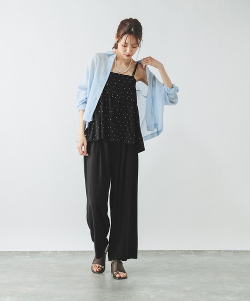 GLOBAL WORK(グローバルワーク)の「さらさらリラックスキャミ*パンツSET/636257(その他パンツ・レディース・ブラック/ブラック系/ブラウン・M/L)」の1枚目の写真