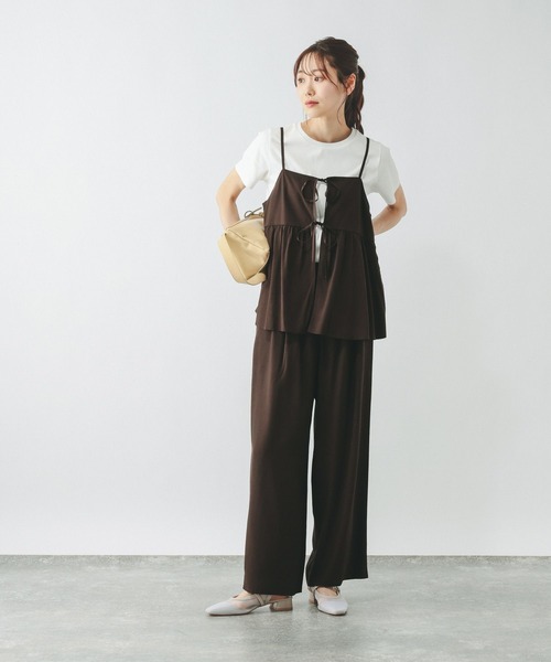 GLOBAL WORK(グローバルワーク)の「さらさらリラックスキャミ*パンツSET/636257(その他パンツ・レディース・ブラック/ブラック系/ブラウン・M/L)」の3枚目の写真