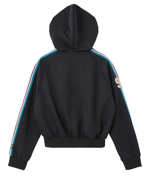 X-girl（エックスガール）の「LOGO PATCHED ZIP UP JERSEY COMPACT HOODIE（パーカー・レディース・ブラック/グレー・M/S）」の3枚目の写真