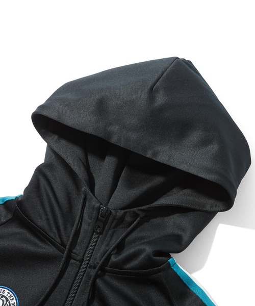 X-girl（エックスガール）の「LOGO PATCHED ZIP UP JERSEY COMPACT HOODIE（パーカー・レディース・ブラック/グレー・M/S）」の4枚目の写真