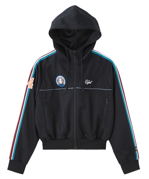 X-girl（エックスガール）の「LOGO PATCHED ZIP UP JERSEY COMPACT HOODIE（パーカー・レディース・ブラック/グレー・M/S）」の13枚目の写真