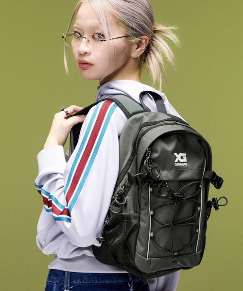 X-girl（エックスガール）の「LOGO PATCHED ZIP UP JERSEY COMPACT HOODIE（パーカー・レディース・ブラック/グレー・M/S）」の14枚目の写真