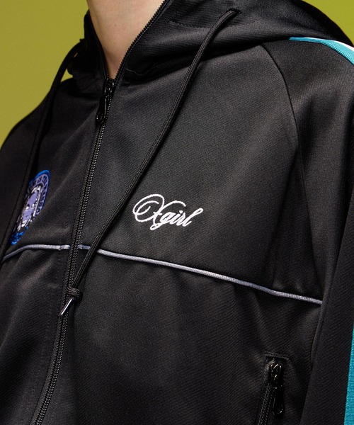 X-girl（エックスガール）の「LOGO PATCHED ZIP UP JERSEY COMPACT HOODIE（パーカー・レディース・ブラック/グレー・M/S）」の17枚目の写真