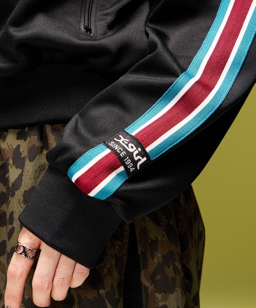 X-girl（エックスガール）の「LOGO PATCHED ZIP UP JERSEY COMPACT HOODIE（パーカー・レディース・ブラック/グレー・M/S）」の20枚目の写真