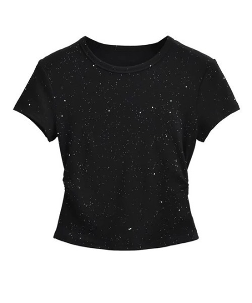 ViViDAY(ビビデー)の「ラメ入りショートtシャツ(Tシャツ/カットソー・レディース・ホワイト/ブラック・M)」の17枚目の写真