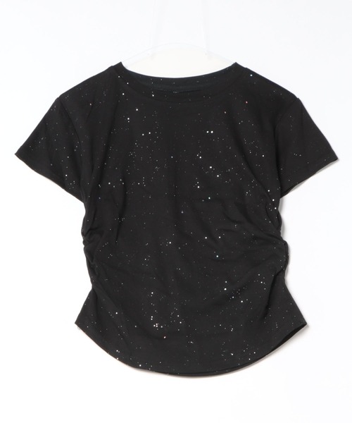 ViViDAY(ビビデー)の「ラメ入りショートtシャツ(Tシャツ/カットソー・レディース・ホワイト/ブラック・M)」の5枚目の写真