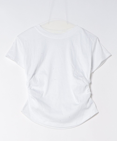 ViViDAY(ビビデー)の「ラメ入りショートtシャツ(Tシャツ/カットソー・レディース・ホワイト/ブラック・M)」の4枚目の写真