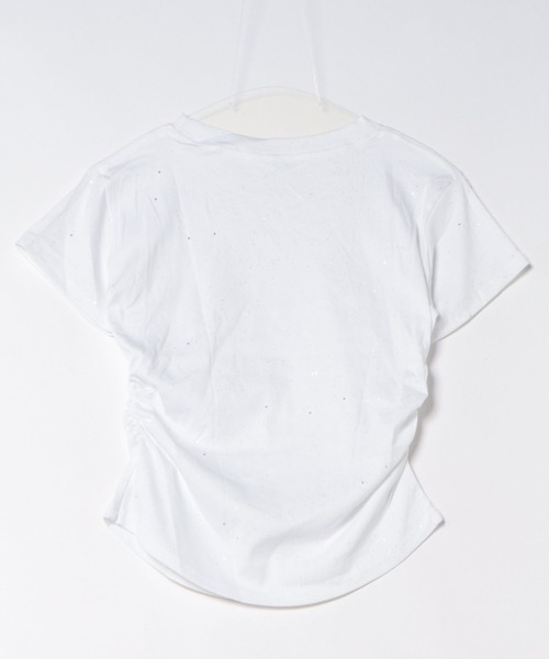 ViViDAY(ビビデー)の「ラメ入りショートtシャツ(Tシャツ/カットソー・レディース・ホワイト/ブラック・M)」の3枚目の写真