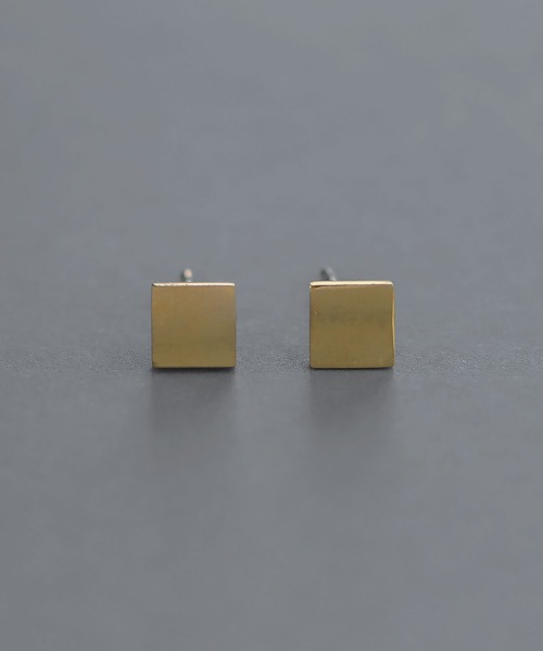 abaskdesign(アバスクデザイン)の「金属アレルギー対応 スクエアスタッドピアス(ピアス(両耳用)・レディース・ゴールド/シルバー・FREE)」の10枚目の写真