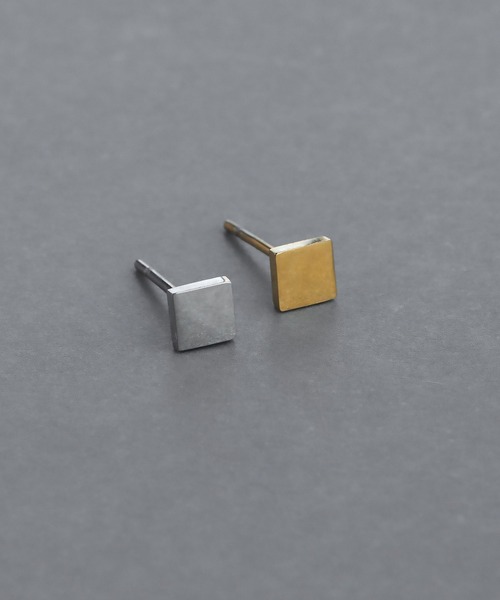 abaskdesign(アバスクデザイン)の「金属アレルギー対応 スクエアスタッドピアス(ピアス(両耳用)・レディース・ゴールド/シルバー・FREE)」の16枚目の写真