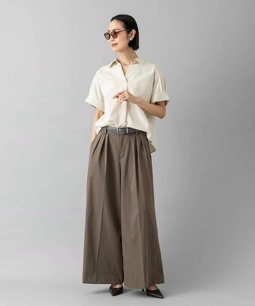 MICHEL KLEIN(ミッシェル・クラン)の「2タックワイドチノパンツ(チノパンツ・レディース・ネイビー/ベージュ・38/40)」の14枚目の写真