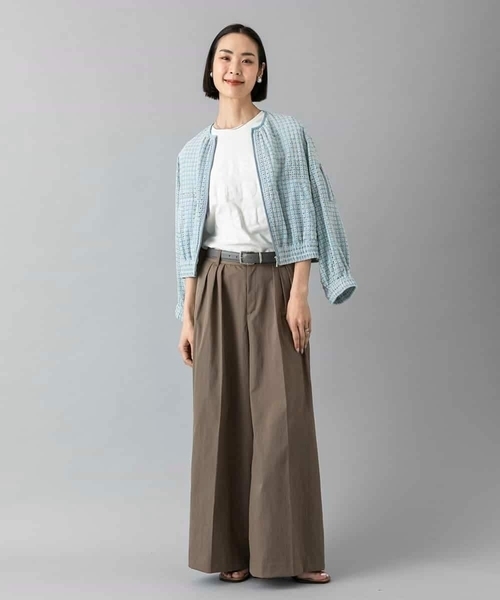 MICHEL KLEIN(ミッシェル・クラン)の「2タックワイドチノパンツ(チノパンツ・レディース・ネイビー/ベージュ・38/40)」の12枚目の写真