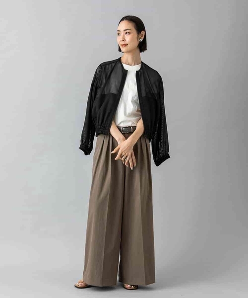 MICHEL KLEIN(ミッシェル・クラン)の「2タックワイドチノパンツ(チノパンツ・レディース・ネイビー/ベージュ・38/40)」の10枚目の写真