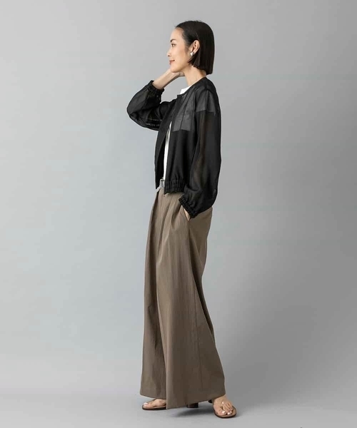MICHEL KLEIN(ミッシェル・クラン)の「2タックワイドチノパンツ(チノパンツ・レディース・ネイビー/ベージュ・38/40)」の8枚目の写真