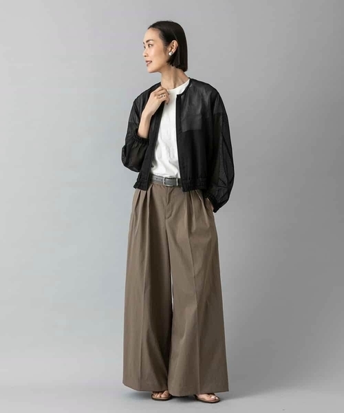 MICHEL KLEIN(ミッシェル・クラン)の「2タックワイドチノパンツ(チノパンツ・レディース・ネイビー/ベージュ・38/40)」の7枚目の写真