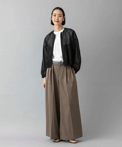 MICHEL KLEIN(ミッシェル・クラン)の「2タックワイドチノパンツ(チノパンツ・レディース・ネイビー/ベージュ・38/40)」の4枚目の写真