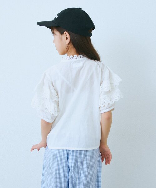 CIAOPANIC TYPY（チャオパニックティピー）の「【KIDS】【india】スカラップレースティアードブラウス（シャツ/ブラウス・キッズ・ブラック/ホワイト・110/130/150）」の5枚目の写真
